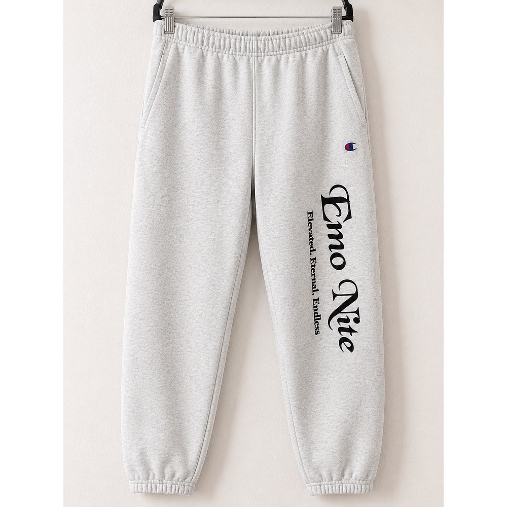 Champion Reverse Weave Emo Nite Sweatpants Joggers Mens M Gray Graphic Logo